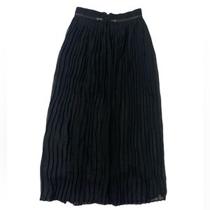 Massimo Dutti Pleated Black Maxi Skirt